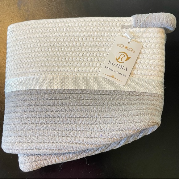 Medium Rope Handles Storage Basket 17 "L x 12.5" W x 8.5 "H Home Decor Magazines - Picture 2 of 6